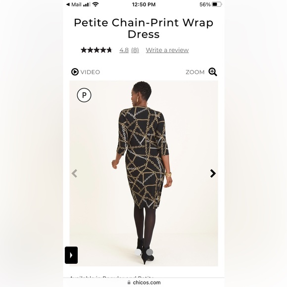 Chico’s Chain Print Wrap Dress - Picture 3 of 8